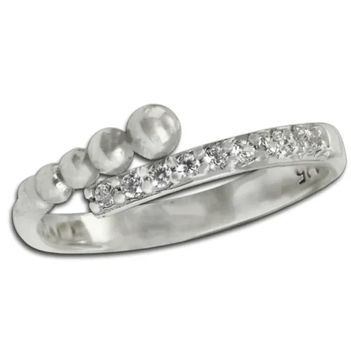 SilberDream Ring Kugeln Zirkonia weiß Gr.58 aus 925er Silber SDR409W58