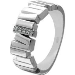 SilberDream Ring Relief Zirkonia weiß Gr.58 aus 925er Silber Damen SDR412W58