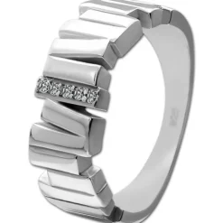 SilberDream Ring Relief Zirkonia weiß Gr.62 aus 925er Silber Damen SDR412W62