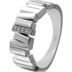 SilberDream Ring Relief Zirkonia weiß Gr.60 aus 925er Silber Damen SDR412W60