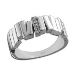 SilberDream Ring Relief Zirkonia weiß Gr.58 aus 925er Silber Damen SDR412W58