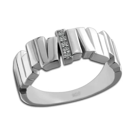 SilberDream Ring Relief Zirkonia weiß Gr.58 aus 925er Silber Damen SDR412W58