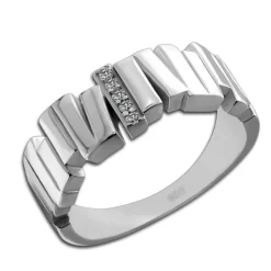 SilberDream Ring Relief Zirkonia weiß Gr.62 aus 925er Silber Damen SDR412W62