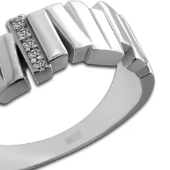 SilberDream Ring Relief Zirkonia weiß Gr.58 aus 925er Silber Damen SDR412W58