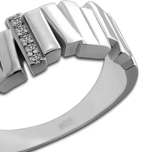 SilberDream Ring Relief Zirkonia weiß Gr.58 aus 925er Silber Damen SDR412W58