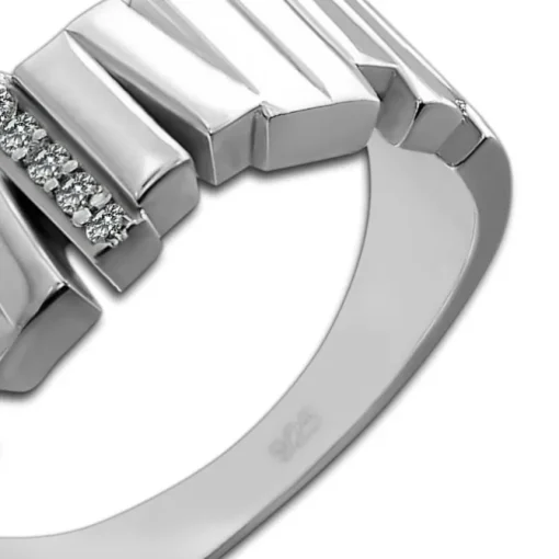 SilberDream Ring Relief Zirkonia weiß Gr.62 aus 925er Silber Damen SDR412W62