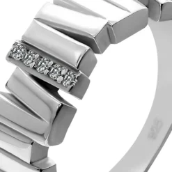 SilberDream Ring Relief Zirkonia weiß Gr.58 aus 925er Silber Damen SDR412W58
