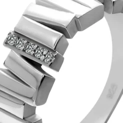 SilberDream Ring Relief Zirkonia weiß Gr.62 aus 925er Silber Damen SDR412W62