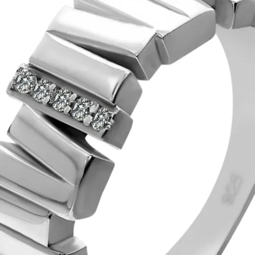 SilberDream Ring Relief Zirkonia weiß Gr.62 aus 925er Silber Damen SDR412W62