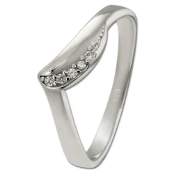 SilberDream Ring Wave Zirkonia weiß Gr.58 aus 925er Silber SDR421W58