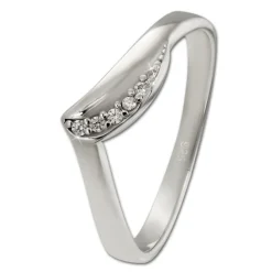 SilberDream Ring Wave Zirkonia weiß Gr.56 aus 925er Silber SDR421W56