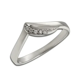 SilberDream Ring Wave Zirkonia weiß Gr.58 aus 925er Silber SDR421W58