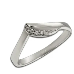 SilberDream Ring Wave Zirkonia weiß Gr.56 aus 925er Silber SDR421W56