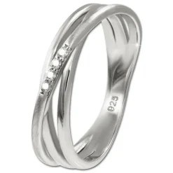 SilberDream Ring Wickeloptik Zirkonia weiß Gr.60 aus 925er Silber SDR418W60