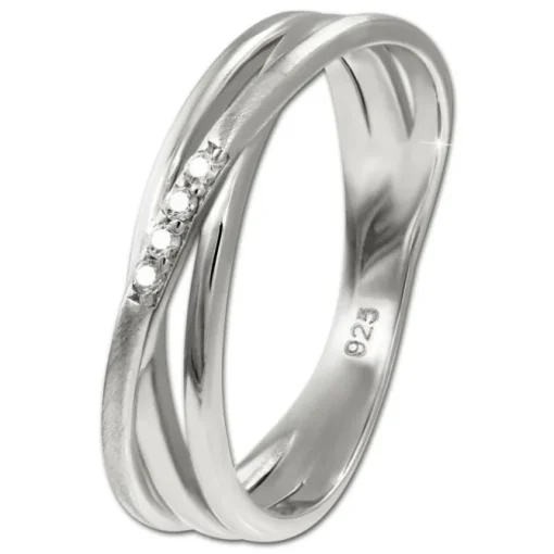 SilberDream Ring Wickeloptik Zirkonia weiß Gr.60 aus 925er Silber SDR418W60
