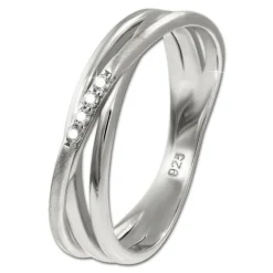 SilberDream Ring Wickeloptik Zirkonia weiß Gr.56 aus 925er Silber SDR418W56