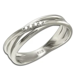 SilberDream Ring Wickeloptik Zirkonia weiß Gr.60 aus 925er Silber SDR418W60