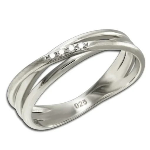 SilberDream Ring Wickeloptik Zirkonia weiß Gr.60 aus 925er Silber SDR418W60