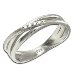SilberDream Ring Wickeloptik Zirkonia weiß Gr.56 aus 925er Silber SDR418W56