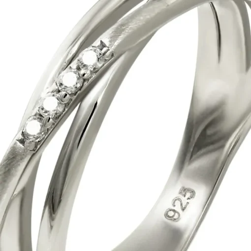 SilberDream Ring Wickeloptik Zirkonia weiß Gr.60 aus 925er Silber SDR418W60