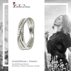 SilberDream Ring Wickeloptik Zirkonia weiß Gr.56 aus 925er Silber SDR418W56