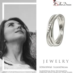 SilberDream Ring Wickeloptik Zirkonia weiß Gr.60 aus 925er Silber SDR418W60