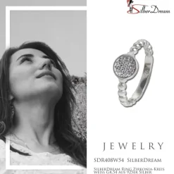SilberDream Ring Zirkonia-Kreis weiß Gr.54 aus 925er Silber SDR408W54