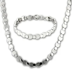 SilberDream Schmuck Set Circles Collier & Armband Damen 925 Silber SDS474J