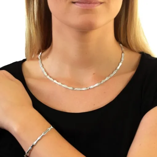 SilberDream Schmuck Set Collier & Armband Style 925 Silber SDS405