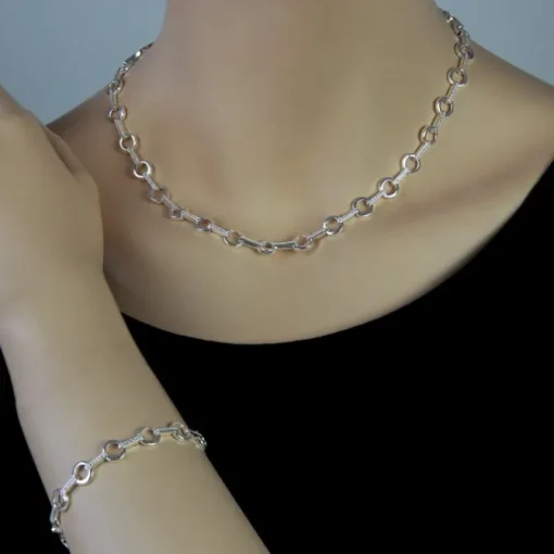 SilberDream Schmuck Set Circle Zirkonia Collier & Armband Damen 925er SDS450W