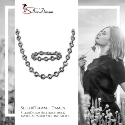 SilberDream Schmuck Set Circle Zirkonia Collier & Armband Damen 925er SDS450W