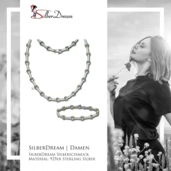 SilberDream Schmuck Set Circle Collier & Armband Damen 925 Silber SDS4801T