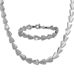 SilberDream Schmuck Set Dreiecke Zirkonia Collier & Armband Damen 925er SDS457W