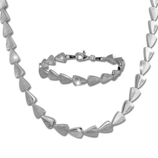 SilberDream Schmuck Set Dreiecke Zirkonia Collier & Armband Damen 925er SDS457W