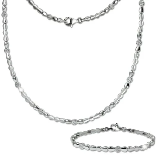 SilberDream Schmuck Set Design Zirkonia Collier & Armband Damen 925er SDS4806W