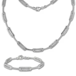 SilberDream Schmuck Set diamantiert Collier & Armband Damen 925 Silber SDS442J