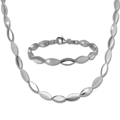 SilberDream Schmuck Set Elegance Zirkonia Collier & Armband Damen 925er SDS453W