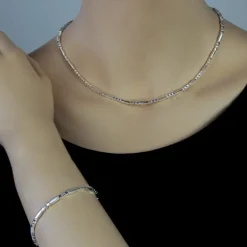SilberDream Schmuck Set Elegant Zirkonia Collier & Armband Damen 925er SDS458W