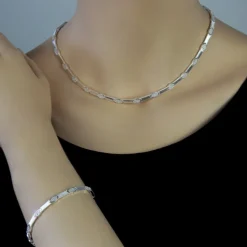 SilberDream Schmuck Set Eye Zirkonia Collier & Armband Damen 925er SDS462W