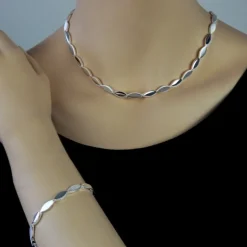 SilberDream Schmuck Set Elegance Zirkonia Collier & Armband Damen 925er SDS453W