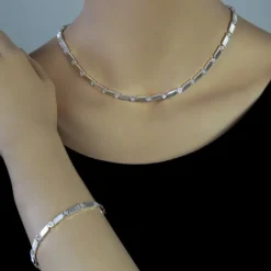 SilberDream Schmuck Set Fantasie Zirkonia Collier & Armband Damen 925er SDS464W