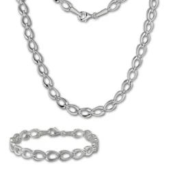 SilberDream Schmuck Set Herzform Collier & Armband Damen 925 Silber SDS446J
