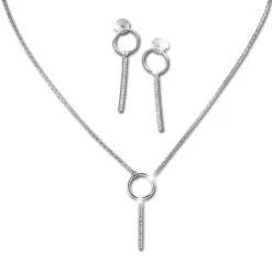 SilberDream Schmuck Set Kette und Ohrringe Zirkonia-Stab Zirkonia 925er GSS401W