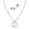 SilberDream Schmuck Set Kette und Ohrringe Rund Zirkonia 925er Silber GSS411W