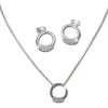 SilberDream Schmuck Set Kette und Ohrringe Circle Zirkonia Silber GSS403W