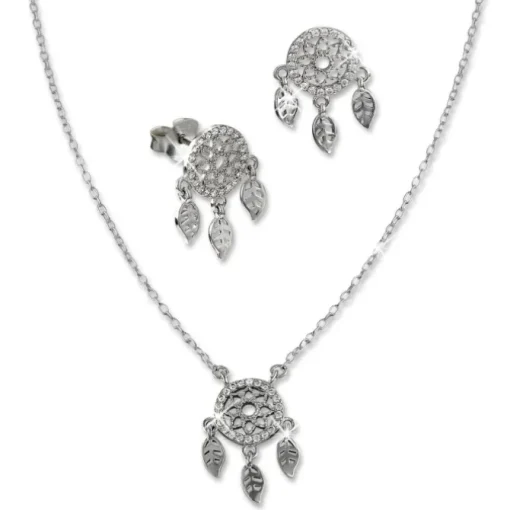 SilberDream Schmuck Set Kette und Ohrringe Traumfänger 925er Silber GSS406W
