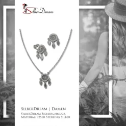 SilberDream Schmuck Set Kette und Ohrringe Traumfänger 925er Silber GSS406W