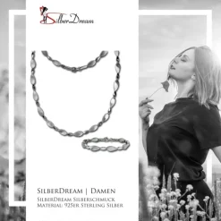 SilberDream Schmuck Set Leaves Collier & Armband Damen 925 Silber SDS4804M