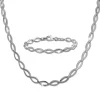 SilberDream Schmuck Set Oval Collier & Armband Damen 925 Silber SDS455J