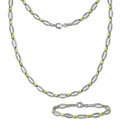 SilberDream Schmuck Set Oval Collier & Armband Damen 925 Silber SDS4800T